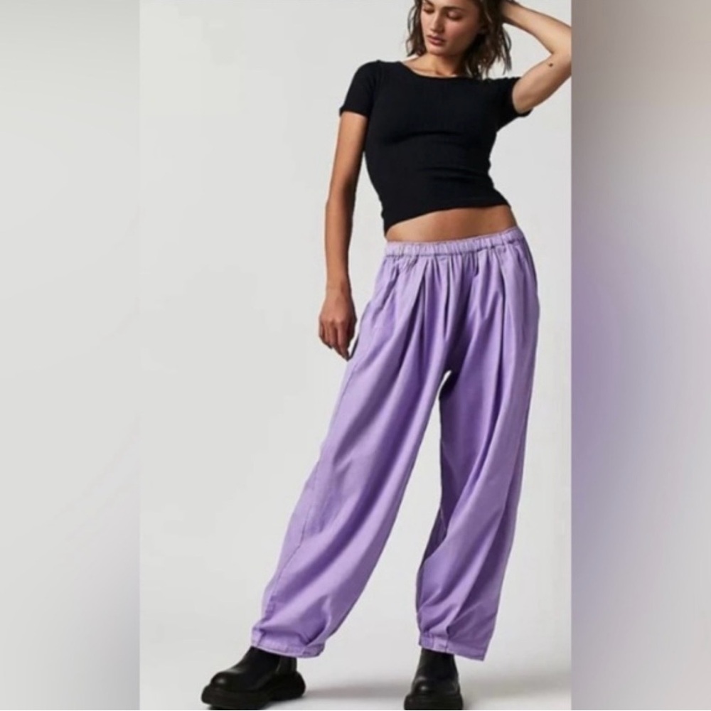 EUC Free People To The Sky Parachute Pants Size Large in Lavender. - Picture 2 of 4